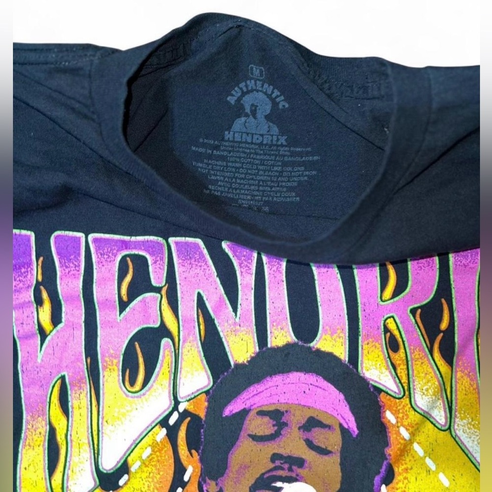 Jimi‎ Hendrix tee, black with multi-coloured graphics #rocktee medium
